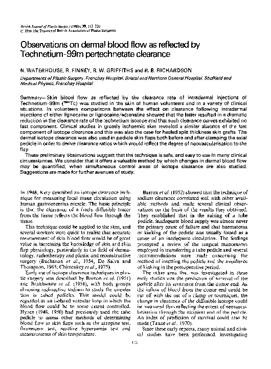 (PDF) Observations on dermal blood flow as reflected by Technetium-99m ...
