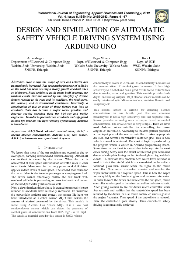 (PDF) Design and Simulation of Automatic Safety Vehicle Driving System ...