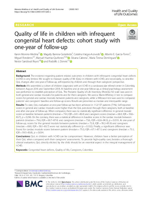 (PDF) Quality of life in children with infrequent congenital heart ...