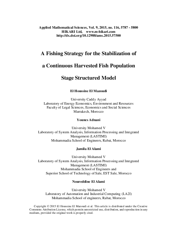 (PDF) A fishing strategy for the stabilization of a continuous ...