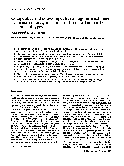 (PDF) Competitive and non-competitive antagonism exhibited by ...