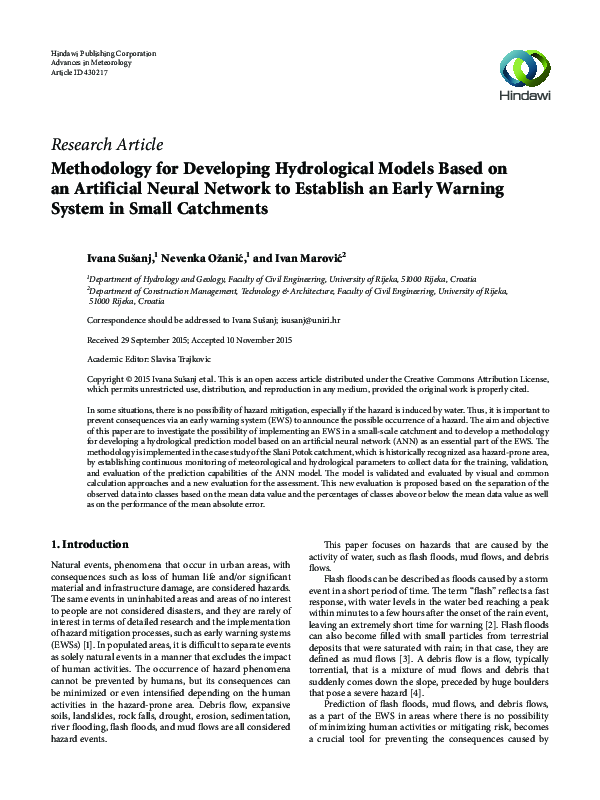 (PDF) Methodology for Developing Hydrological Models Based on an ...