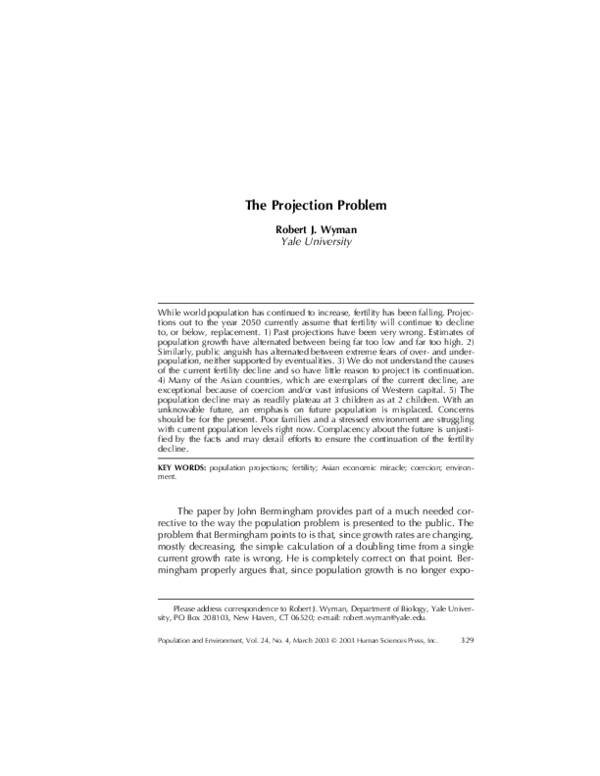 (PDF) The Projection Problem Robert Wyman Academia.edu
