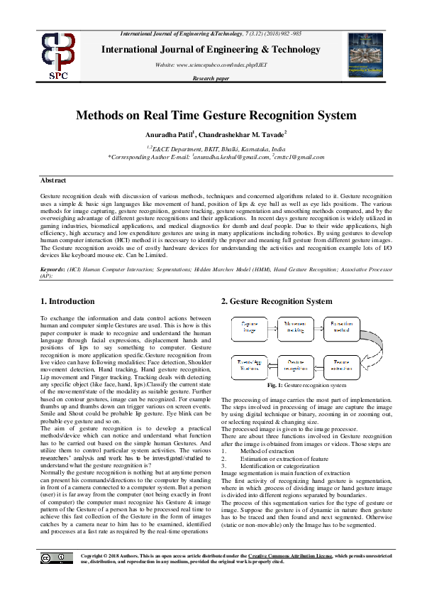 (PDF) Methods on Real Time Gesture Recognition System