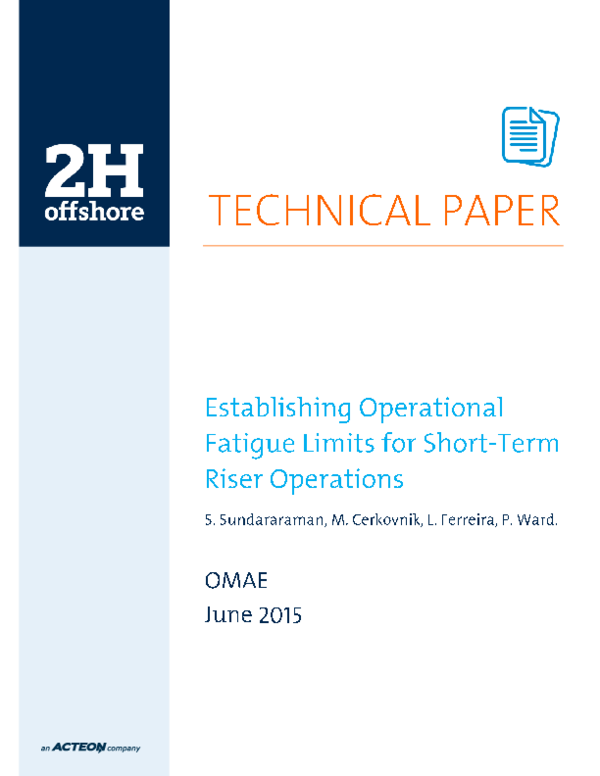 (PDF) Establishing Operational Fatigue Limits for Short-Term Riser ...