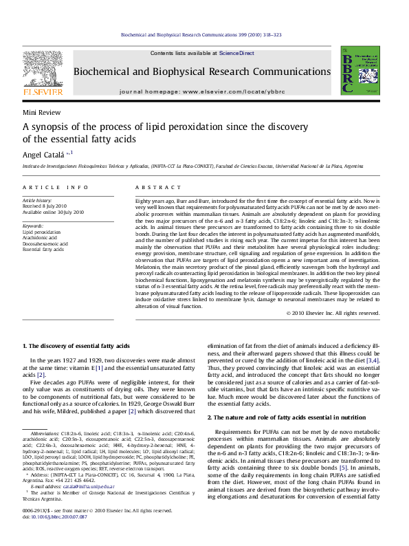 (PDF) A synopsis of the process of lipid peroxidation since the ...