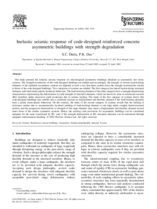 (PDF) Inelastic seismic response of code-designed reinforced concrete ...