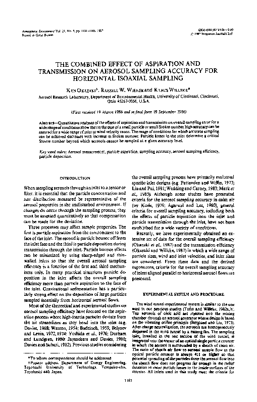 (PDF) The combined effect of aspiration and transmission on aerosol
