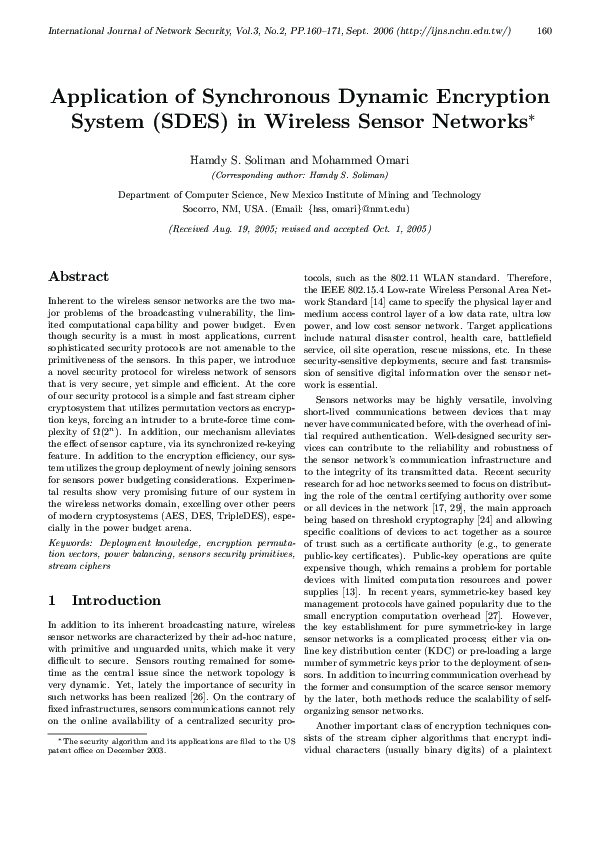 (PDF) Application of Synchronous Dynamic Encryption System (SDES) in ...