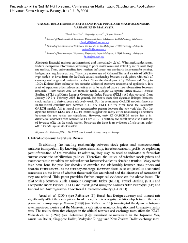 (PDF) Causal Relationship Between Stock Price and Macroeconomic ...