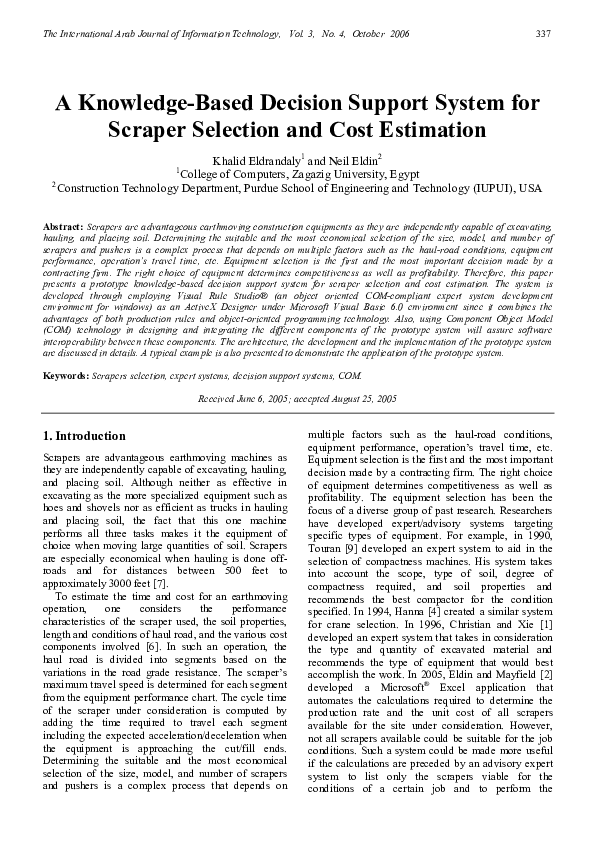 (PDF) A Knowledge-Based Decision Support System for Scraper Selection ...
