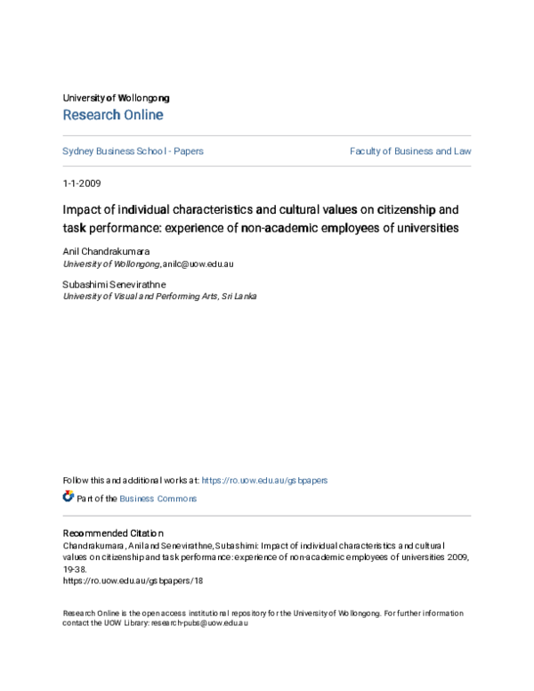 (PDF) Impact of individual characteristics and cultural values on ...
