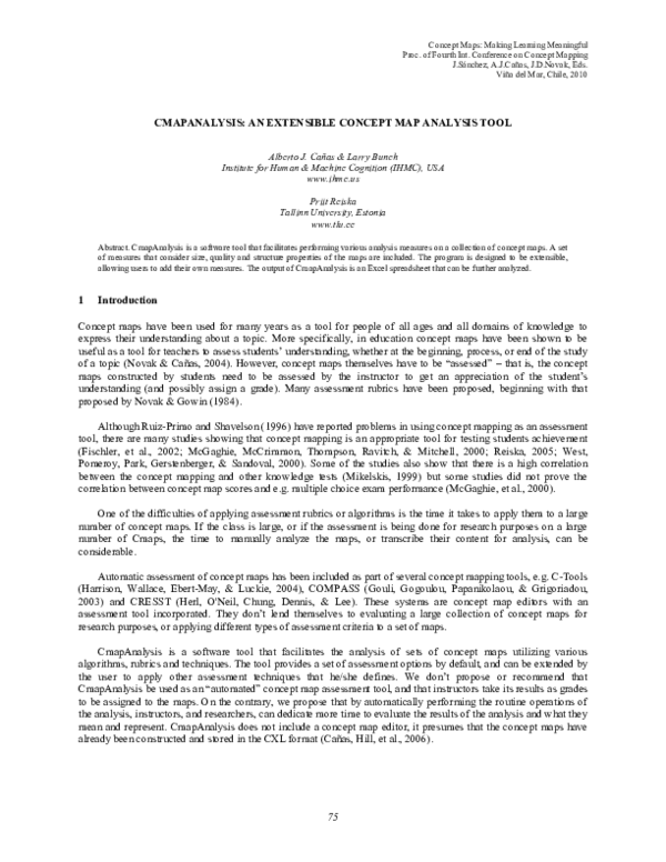(PDF) CmapAnalisys: An Extensible Concept Map Analysis Tool