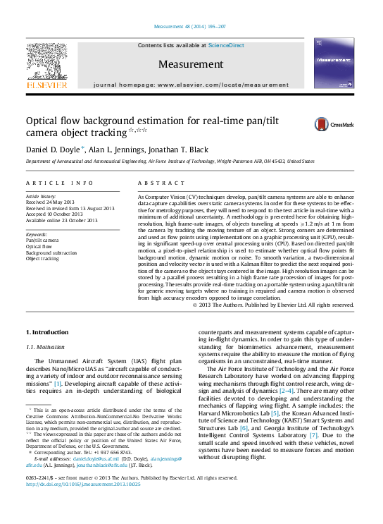 (PDF) Optical flow background estimation for real-time pan/tilt camera ...