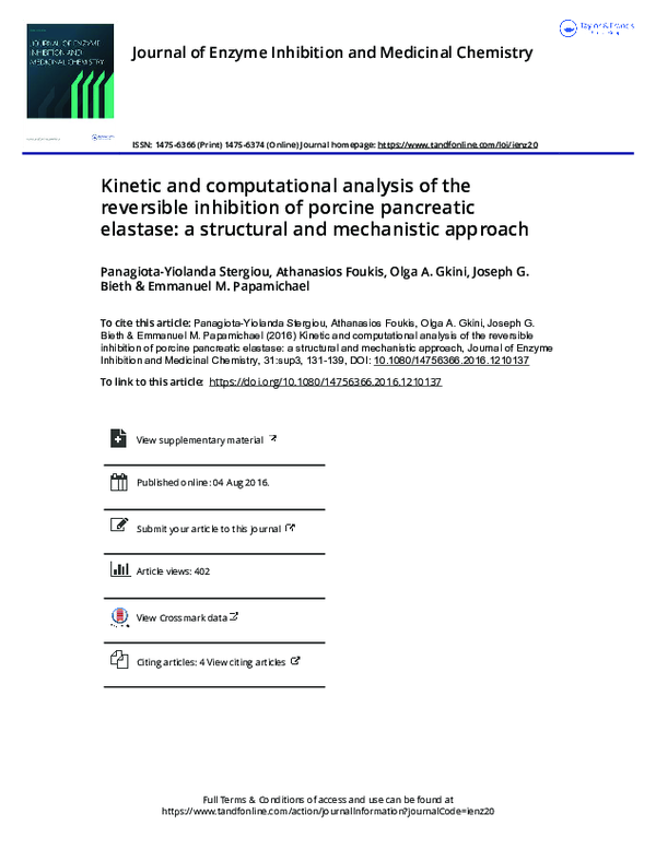 (PDF) Kinetic and computational analysis of the reversible inhibition ...