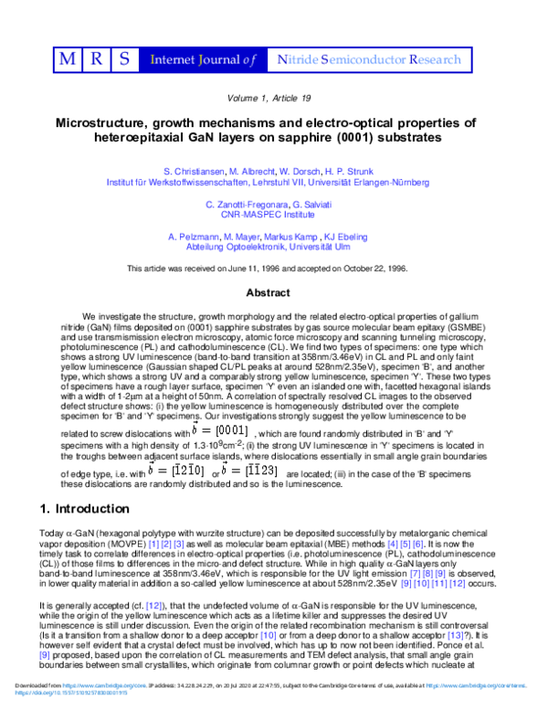 (PDF) Microstructure, growth mechanisms and electro-optical properties ...