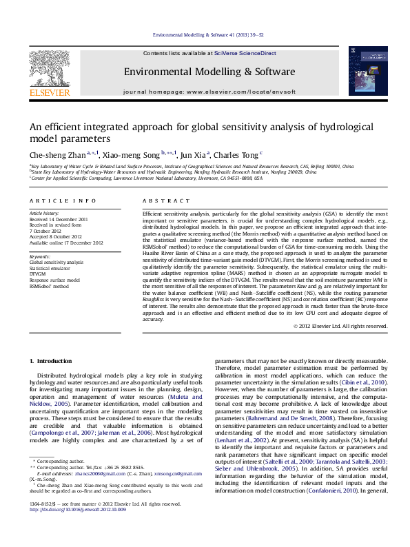 (PDF) An efficient integrated approach for global sensitivity analysis ...