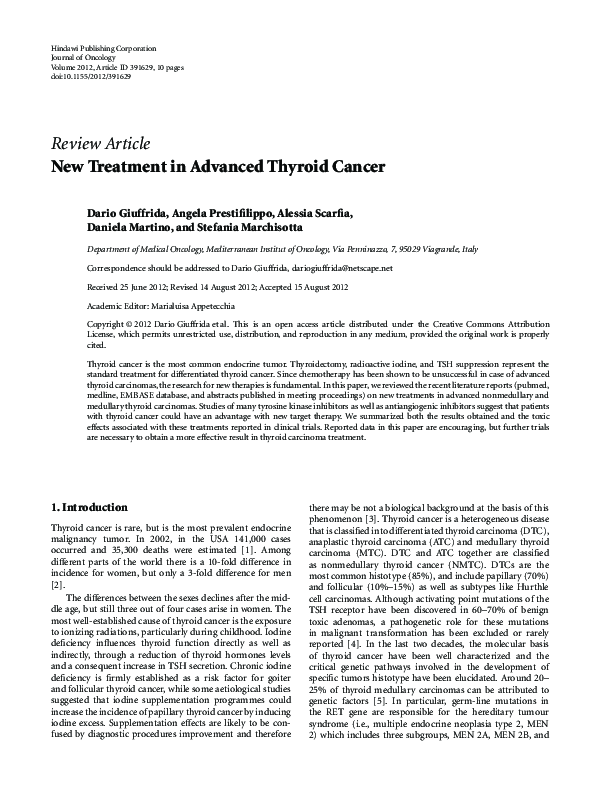 (PDF) New Treatment in Advanced Thyroid Cancer