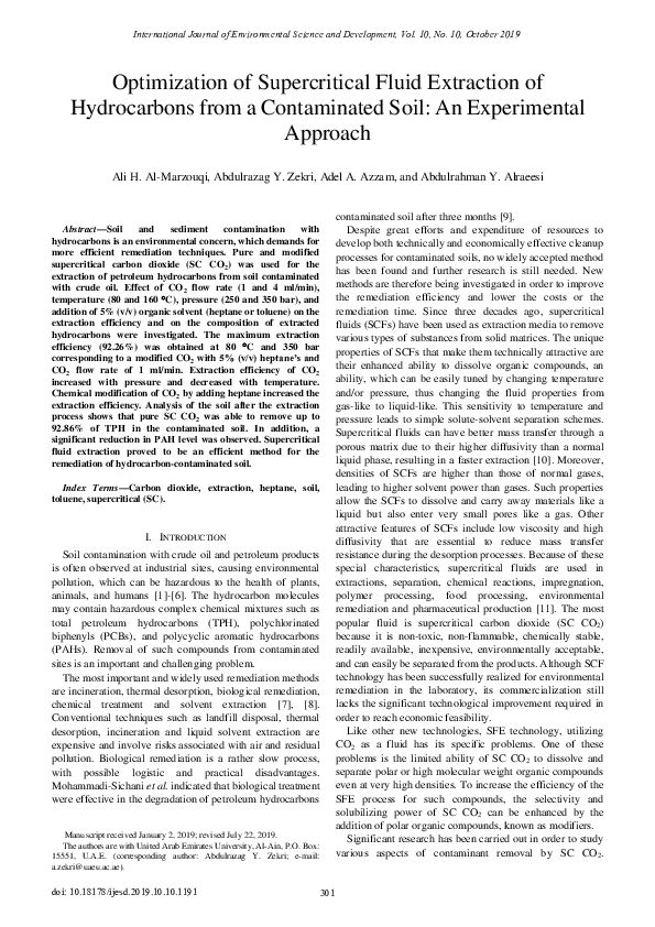 (PDF) Optimization of Supercritical Fluid Extraction of Hydrocarbons ...