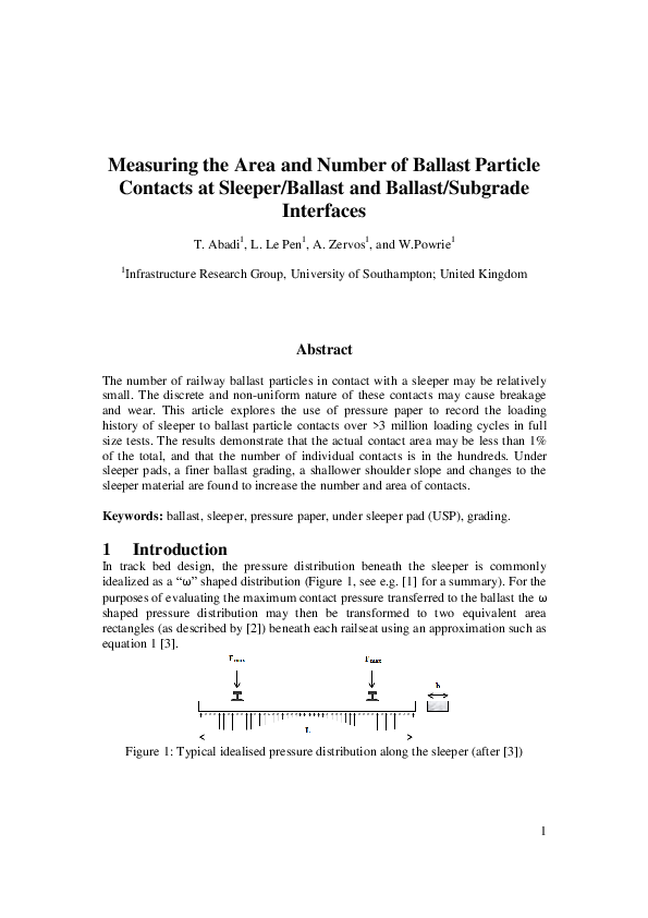 (PDF) Measuring the Area and Number of Ballast Particle Contacts at ...