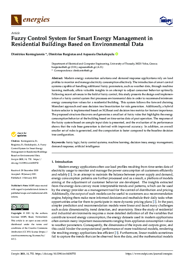 (PDF) Fuzzy Control System for Smart Energy Management in Residential ...
