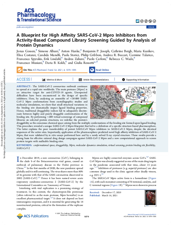 (PDF) A Blueprint for High Affinity SARS-CoV2 Mpro Inhibitors from ...