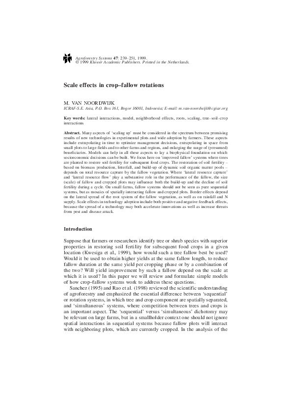 (PDF) Scale effects in crop fallow rotations