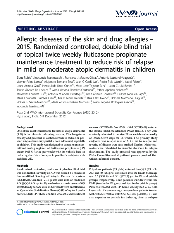 (PDF) Allergic diseases of the skin and drug allergies – 2015 ...