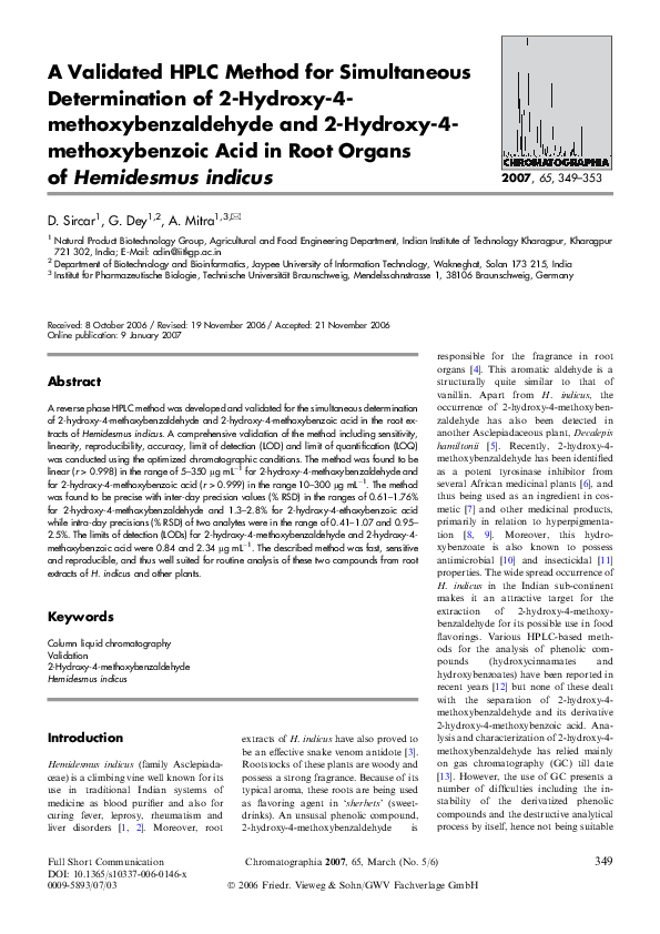 (PDF) A Validated HPLC Method for Simultaneous Determination of 2 ...