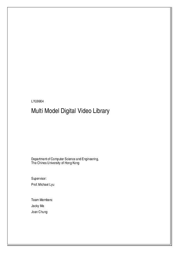 (PDF) Multi Model Digital Video Library