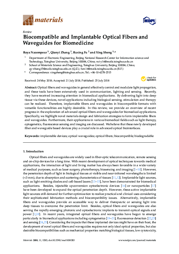(PDF) Biocompatible and Implantable Optical Fibers and Waveguides for ...