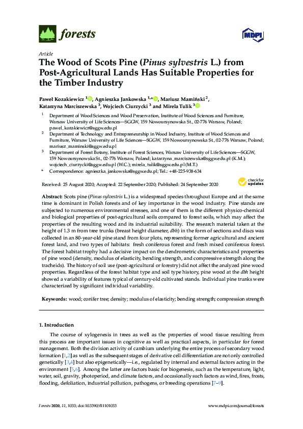 (PDF) The Wood of Scots Pine (Pinus sylvestris L.) from Post ...