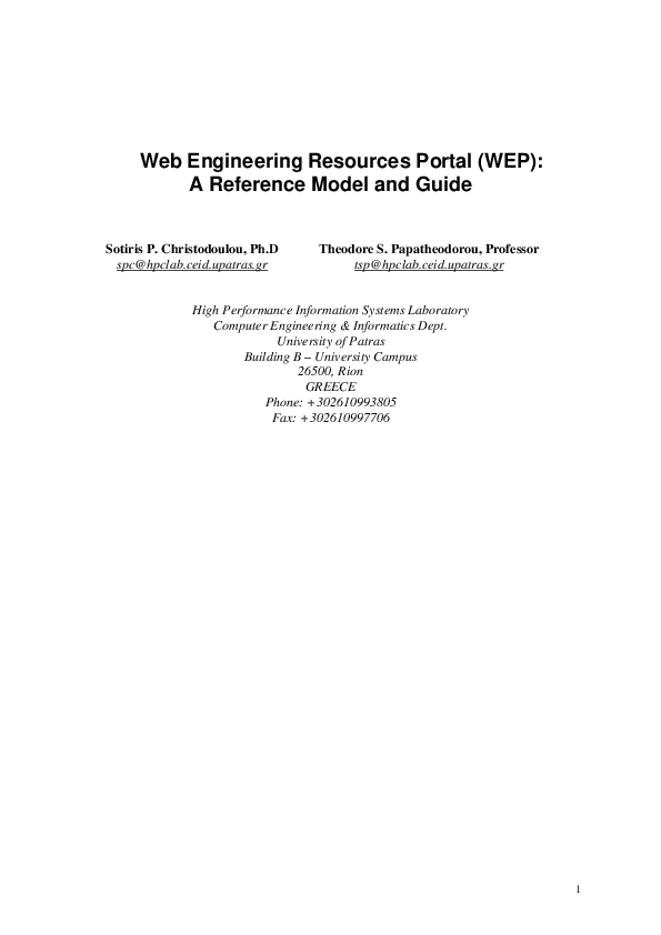 (PDF) Web Engineering Resources Portal (WEP)