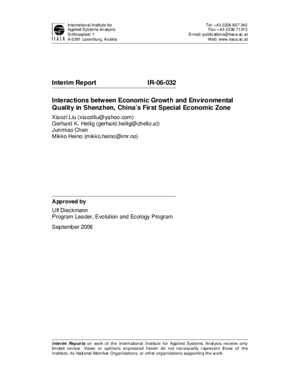 (PDF) Interactions between economic growth and environmental quality in ...