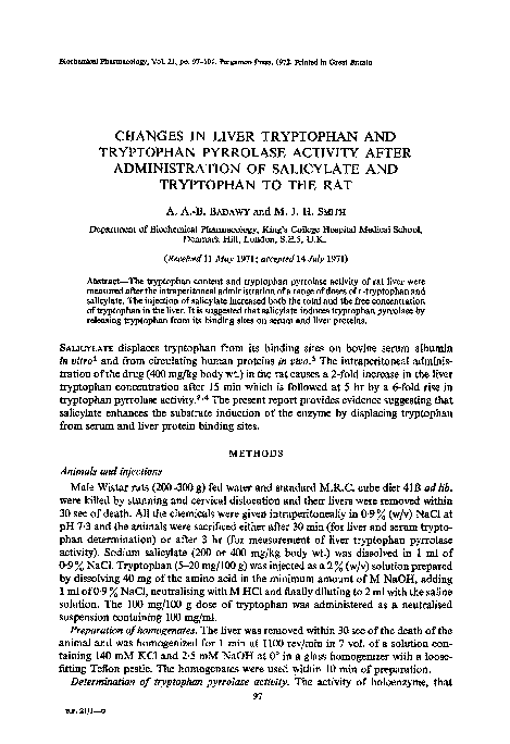 (PDF) Changes in liver tryptophan and tryptophan pyrrolase activity ...