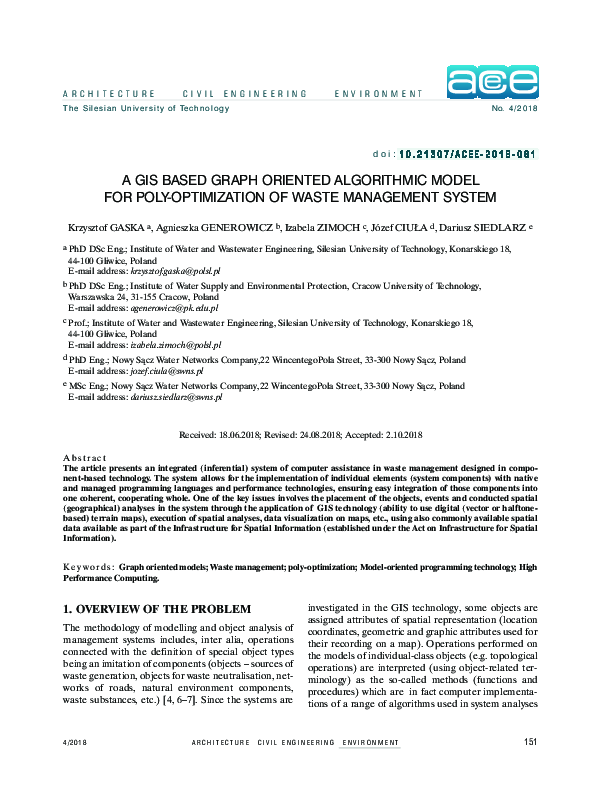 (PDF) A Gis Based Graph Oriented Algorithmic Model for Poly ...