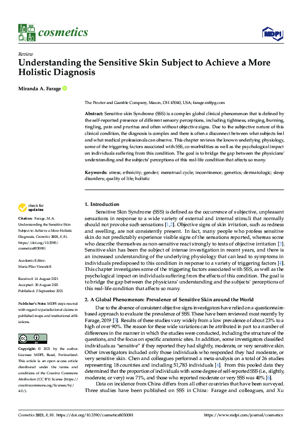 (PDF) Understanding the Sensitive Skin Subject to Achieve a More ...