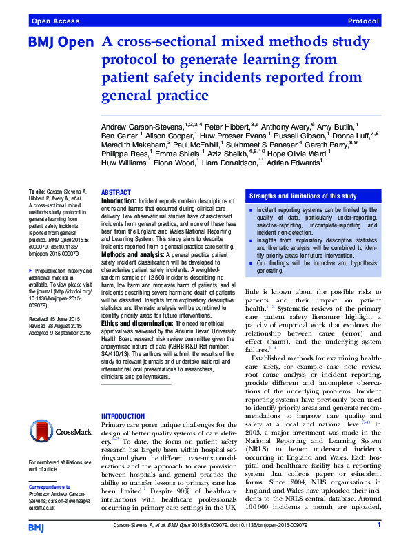 (PDF) A cross-sectional mixed methods study protocol to generate ...