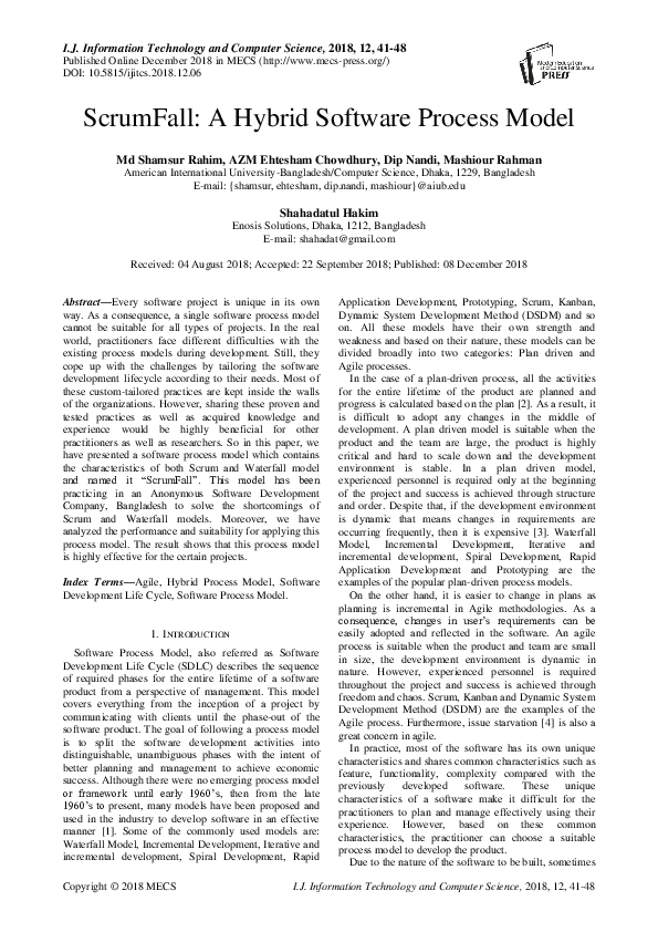 (PDF) ScrumFall: A Hybrid Software Process Model