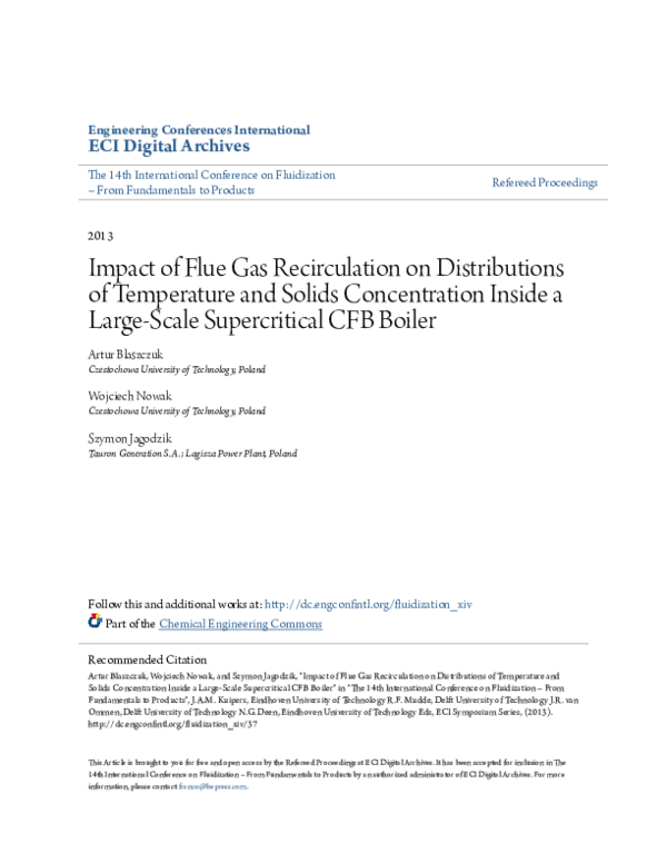 (PDF) Impact of flue gas recirculation on distributions of temperature ...
