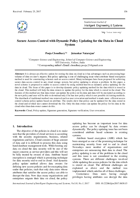 (PDF) Secure Access Control with Dynamic Policy Updating for the Data ...