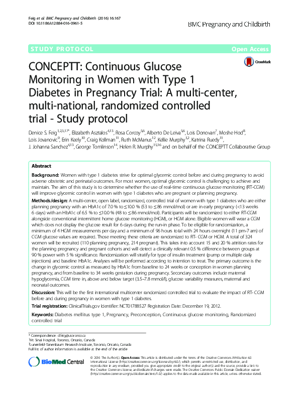 (PDF) CONCEPTT: Continuous Glucose Monitoring in Women with Type 1 ...