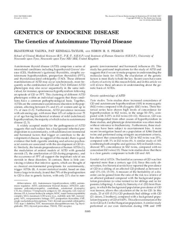 (PDF) The Genetics of Autoimmune Thyroid Disease
