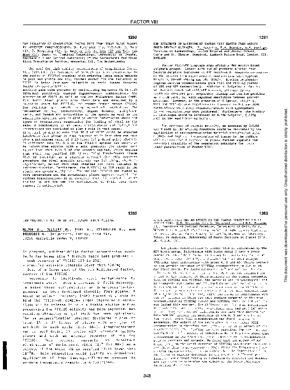 (PDF) The Isolation of Coagulation Factor VIII from Human Blood Plasma ...