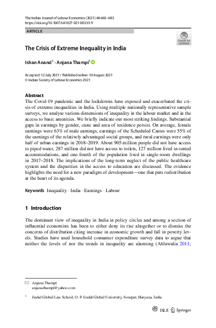 (PDF) The Crisis of Extreme Inequality in India