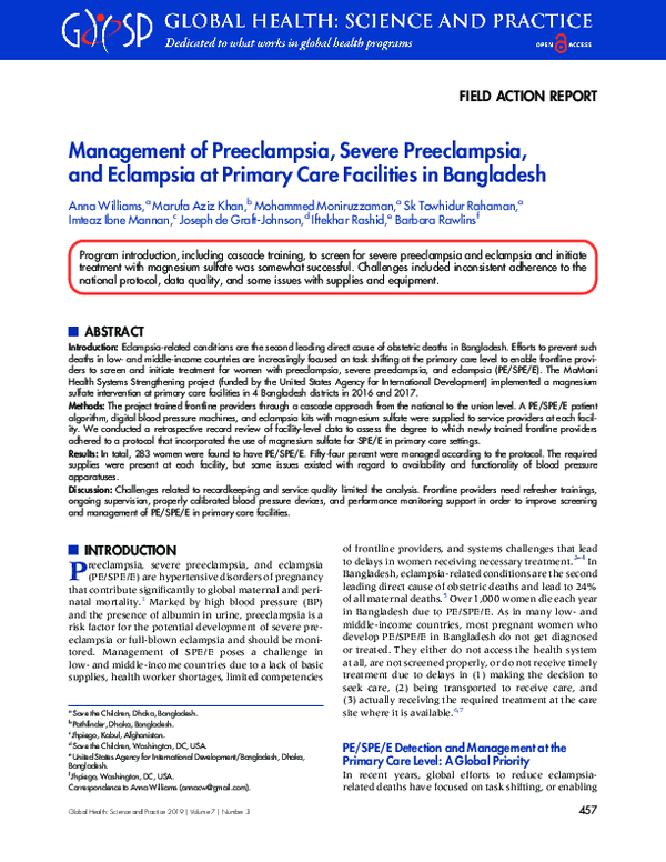 (PDF) Management of Preeclampsia, Severe Preeclampsia, and Eclampsia at ...