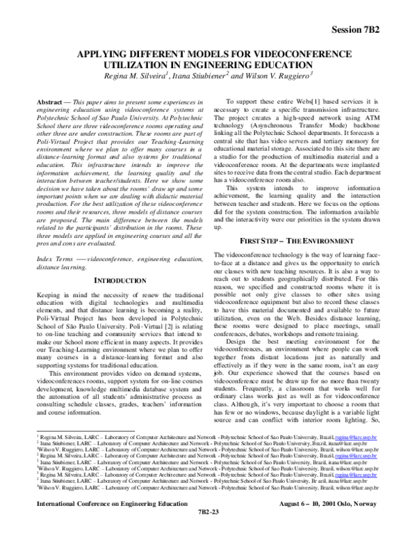 (PDF) Applying different models for videoconference utilization in ...