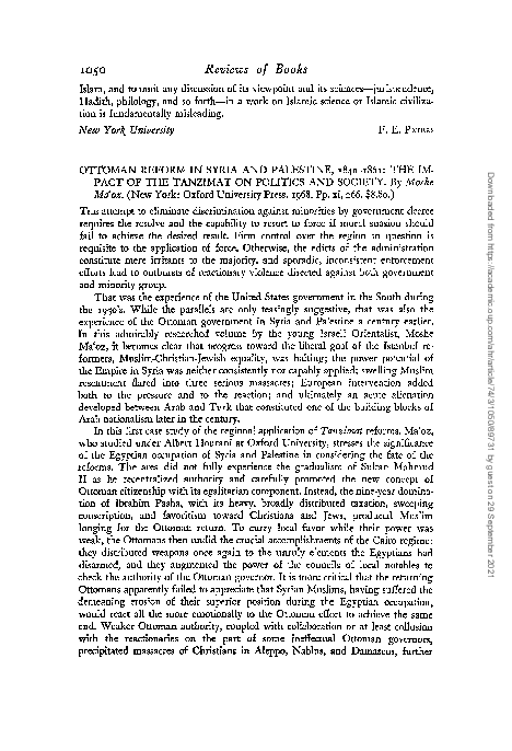 (PDF) Ottoman Reform in Syria and Palestine, 1840–1861: The Impact of ...