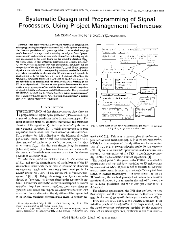 (PDF) Systematic design and programming of signal processors, using ...
