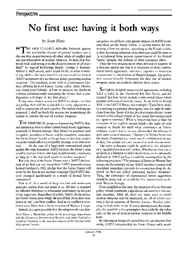 (PDF) No first use: having it both ways